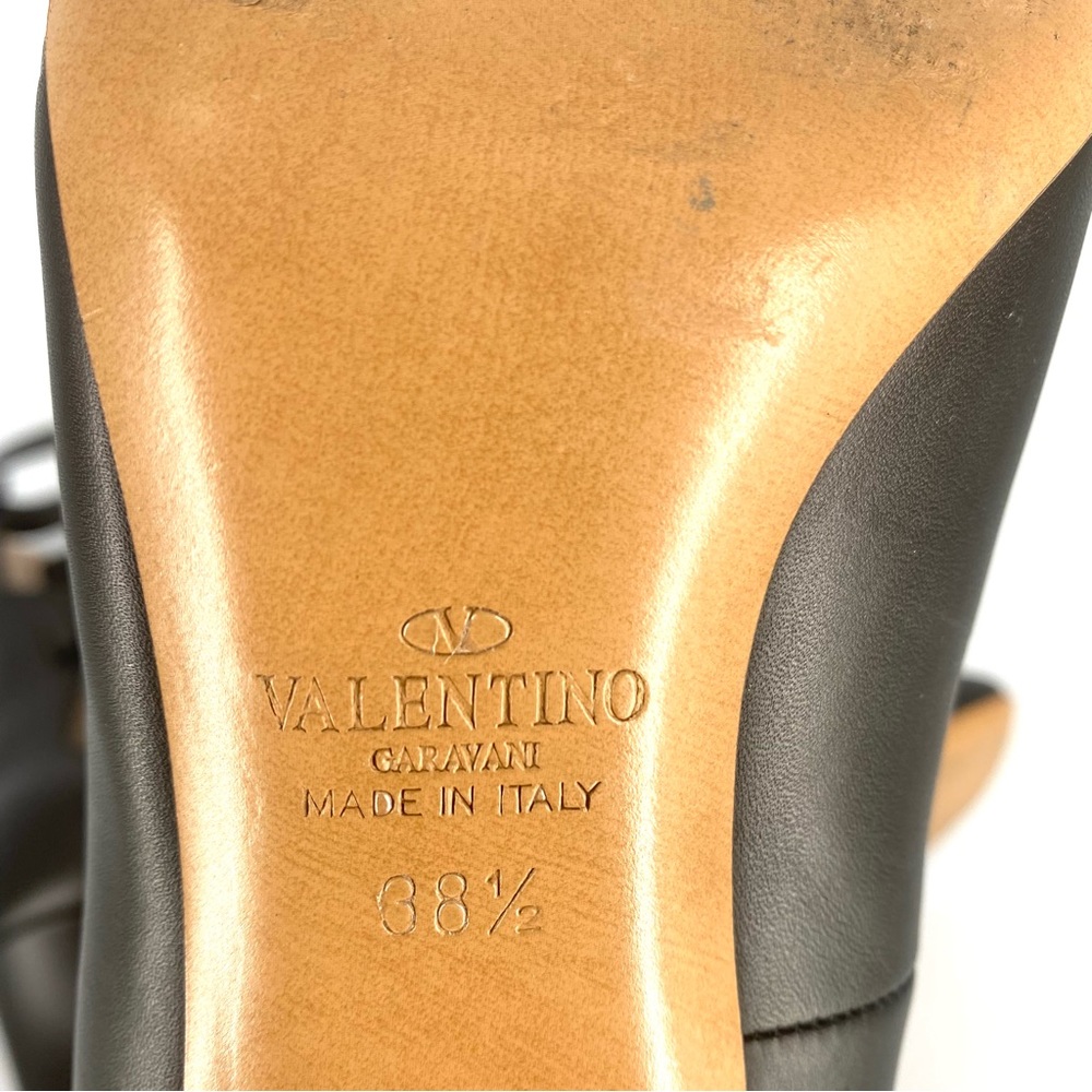 Valentino Black Ankle Strap Leather Pumps Size 38.5 - Picture 7 of 9